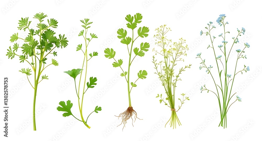 Fototapeta premium Coriander plant illustration