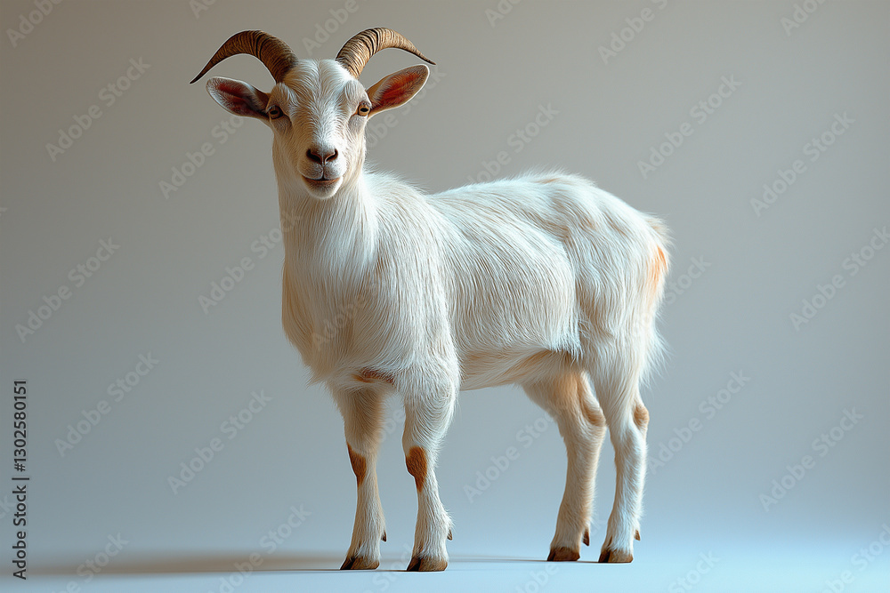 Fototapeta premium White Goat isolated on white background
