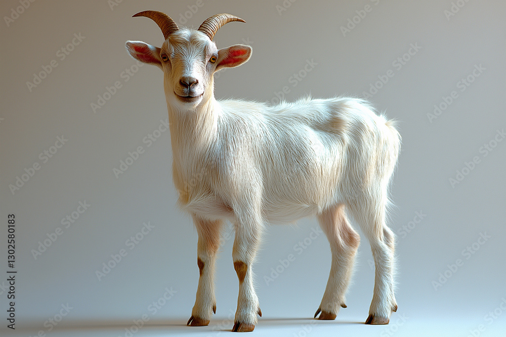 Fototapeta premium White Goat isolated on white background