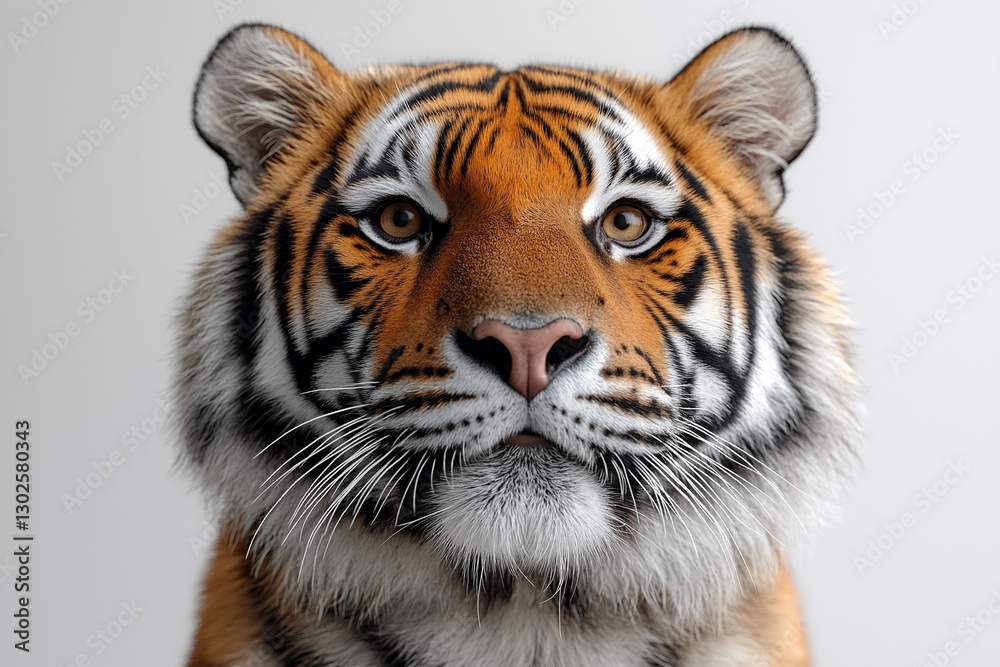 Fototapeta premium Portrait of a bengal tiger isolated on white background