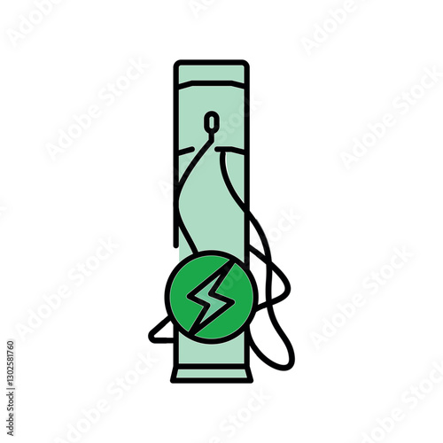 Charging infrastructure color line icon.