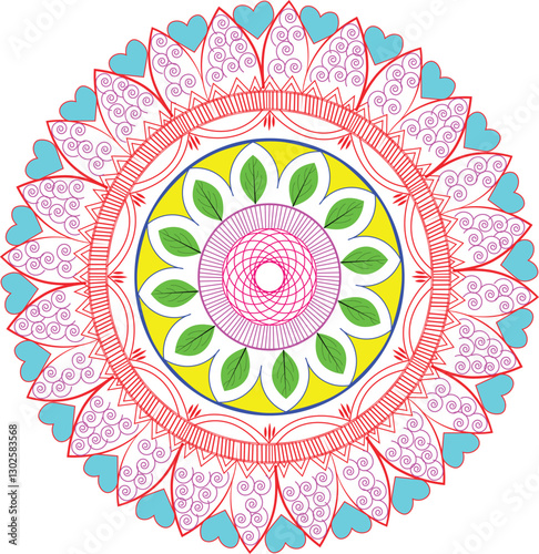 spring floral seamless ornamental  rosette  