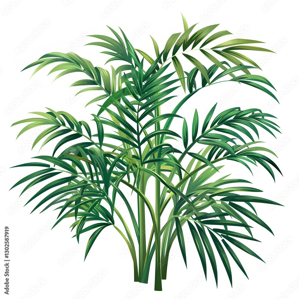 Obraz premium Lush Green Tropical Plant with Vibrant Leaves and Detailed Texture