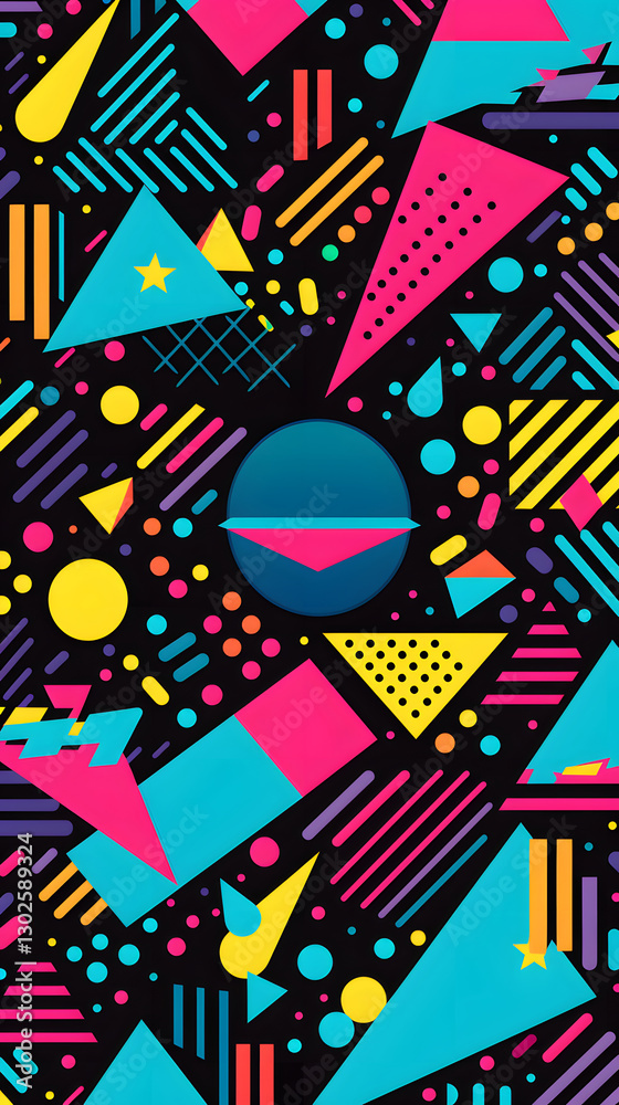 Fototapeta premium retro style geometric design pattern geometric shapes design poster background