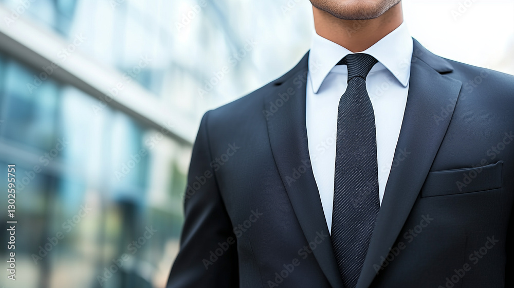 Confident company leader in sharp suit, embodying leadership and vision