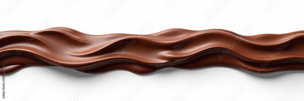 Multiple chocolate streams, varying thickness, against white backdrop , culinary, white, wave Multiple chocolate streams, varying thickness, against white backdrop , culinary, white, wave