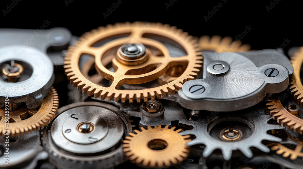 Intricate gears and mechanisms of antique clock showcase craftsmanship Intricate gears and mechanisms of antique clock showcase craftsmanship