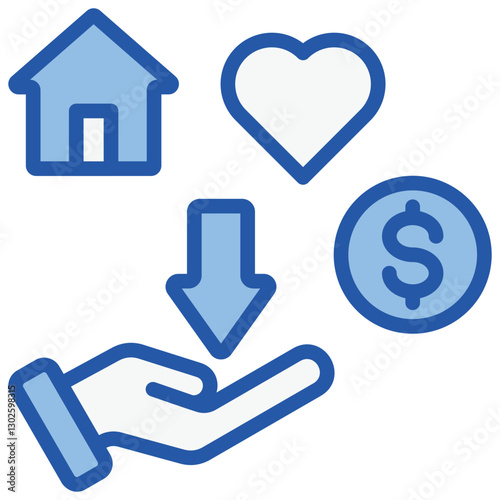 Necessity Blue White Icon