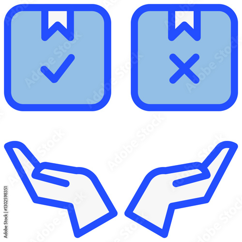 Comparison Blue White Icon