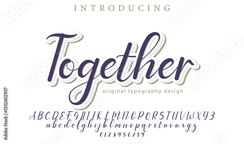 Together Font Stylish brush painted an uppercase vector letters, alphabet, typeface