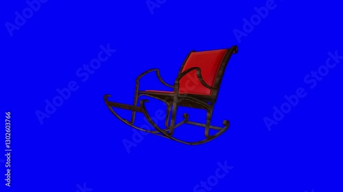 furniture armchair, rocking chair, animated sofa on a blue screen background