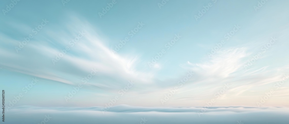 Fototapeta premium Ethereal Cloudscape: Drifting Clouds and Serene Sky 