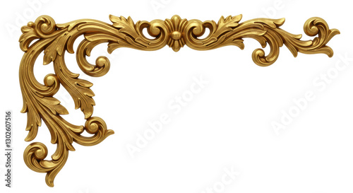Golden decorative element, cut out