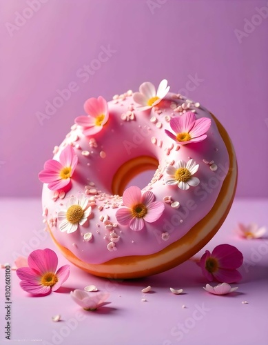 donut with pink sprinkles