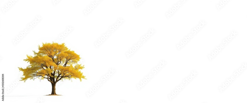 Obraz premium A lone tree stands stark against a pure white backdrop, picture, outdoor