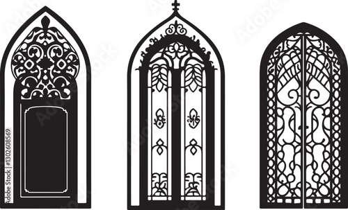 Wrought Iron Decorative Gates with Intricate Design