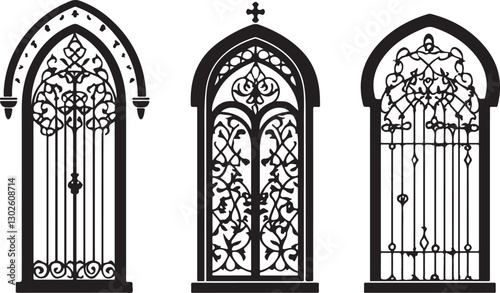 Wrought Iron Decorative Gates with Intricate Design