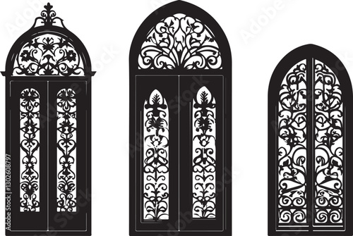 Wrought Iron Decorative Gates with Intricate Design