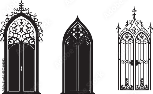 Wrought Iron Decorative Gates with Intricate Design