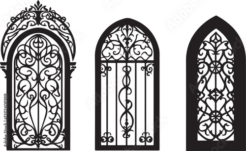 Wrought Iron Decorative Gates with Intricate Design