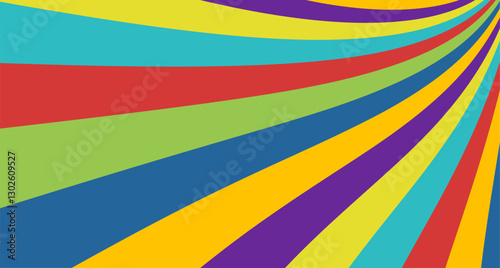Color striped art retro background. Abstract minimalistic fun pattern. Creative vector composition with curve lines for your design and ideas