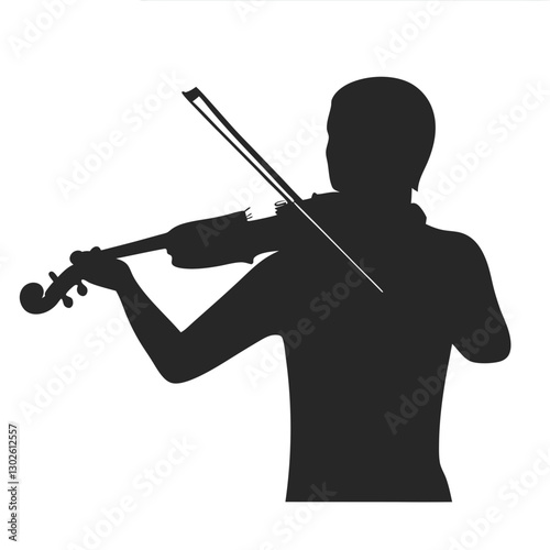 Violinist Silhouette vector illustration