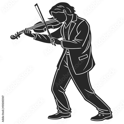 Violinist Silhouette vector illustration