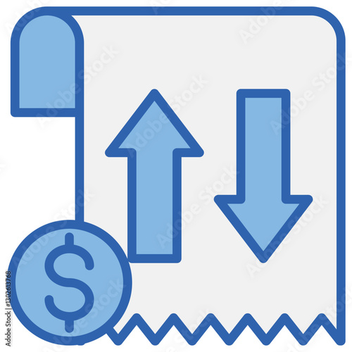 Cost Variance Blue White Icon