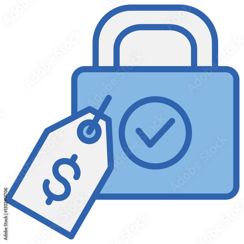 Fixed Cost Blue White Icon
