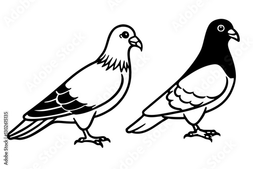 Pigeon Parrot Silhouette vector illustration