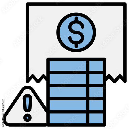 Cost Overrun Blue Black Icon