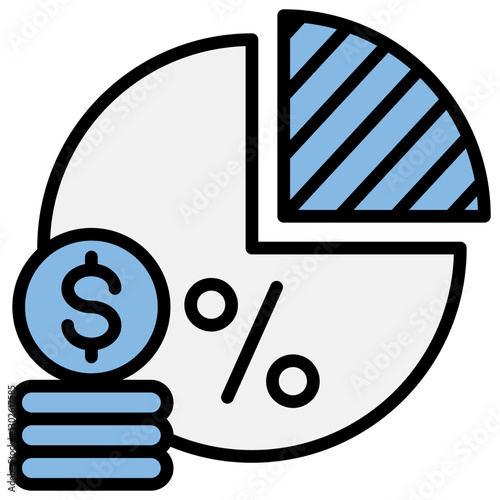 Gross Margin Blue Black Icon