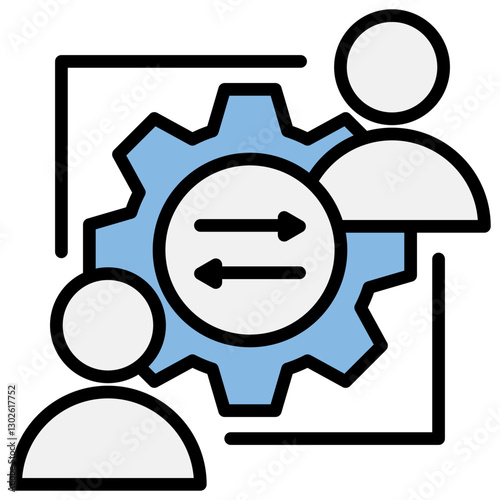 Outsourcing Blue Black Icon