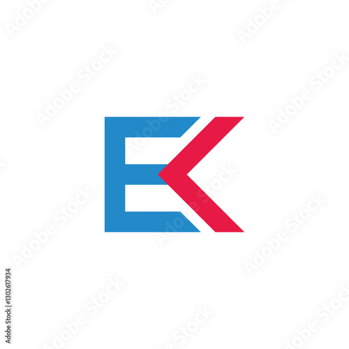 Free Download letter ek ke linked colorful arrow simple logo vector - GFXLoad
