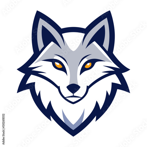 Arctic Fox head mascot logo design vector