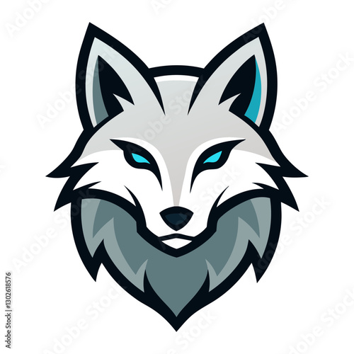 Arctic Fox head mascot logo design vector