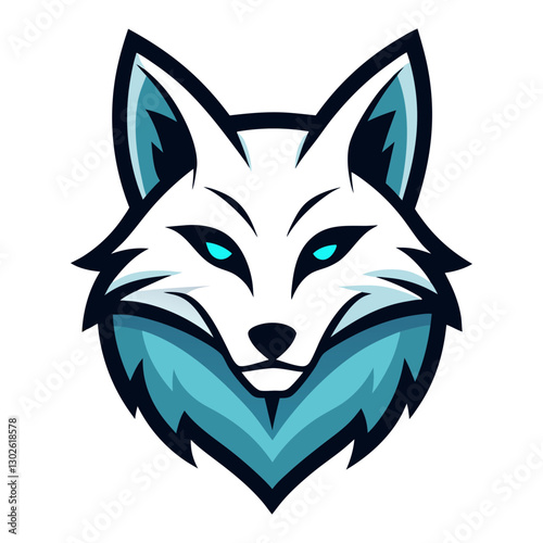 Arctic Fox head mascot logo design vector