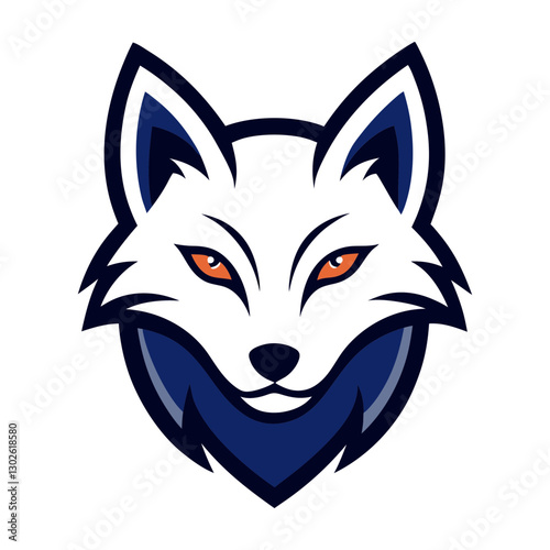 Arctic Fox head mascot logo design vector