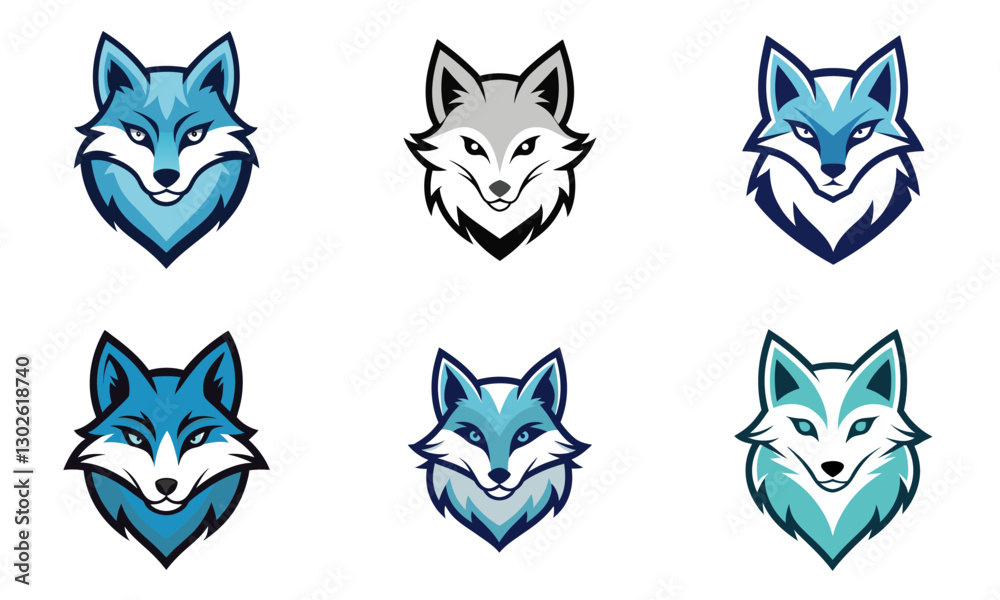 Fototapeta premium Arctic Fox head mascot logo design vector