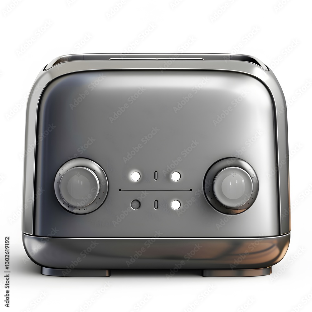 Modern Retro Stainless Steel Toaster with Adjustable Settings and Buttons Modern Retro Stainless Steel Toaster with Adjustable Settings and Buttons