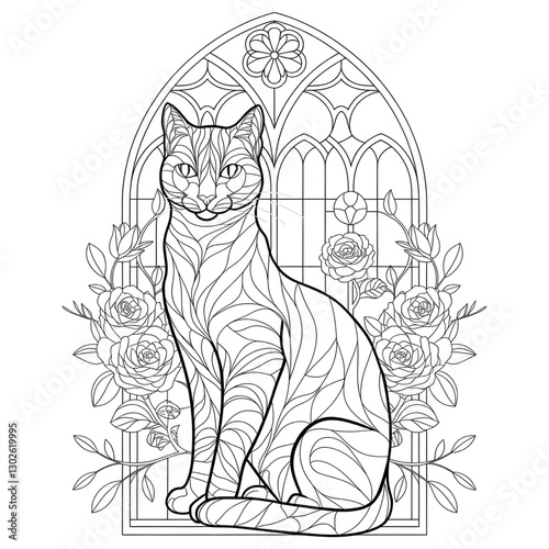 coloring book with cat