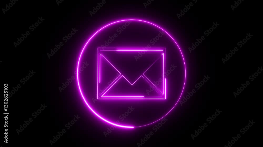 Neon mail envelope icon animated . Neon mail envelope icon animated .