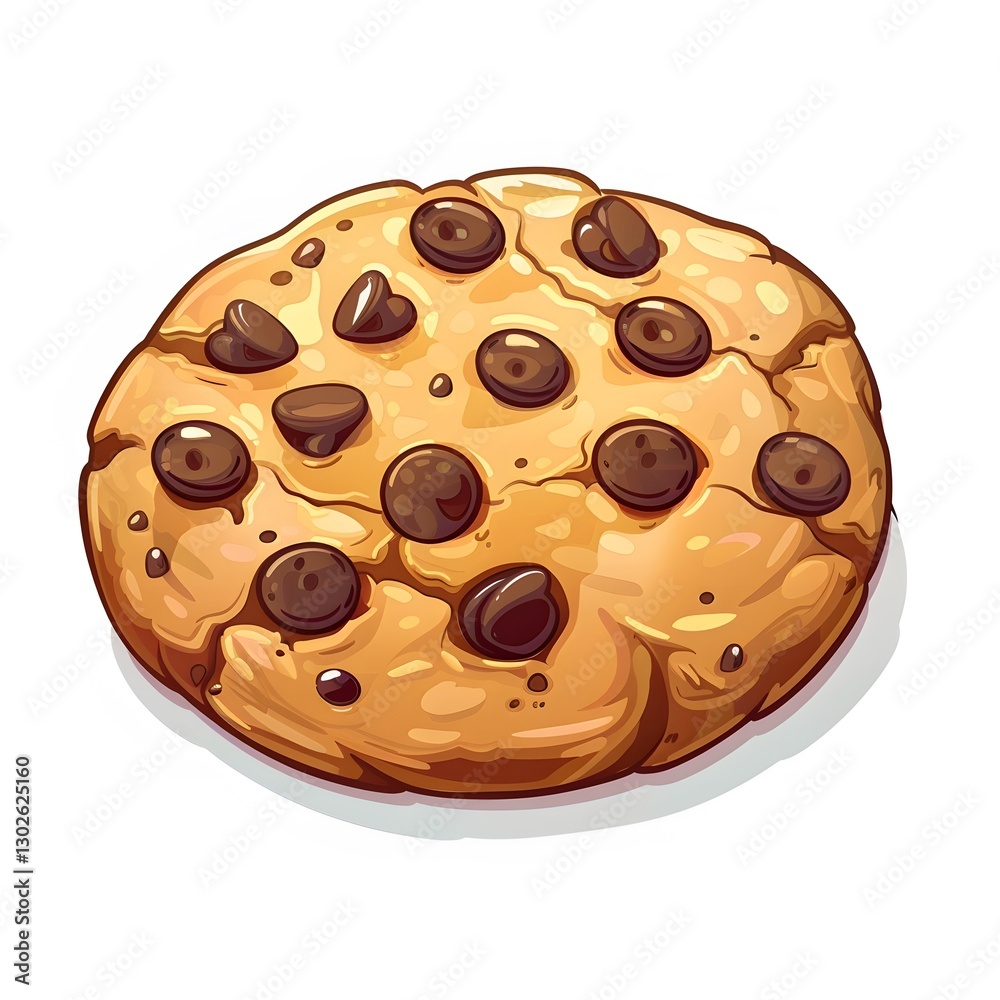 Delicious Chocolate Chip Cookie on a White Background Delicious Chocolate Chip Cookie on a White Background