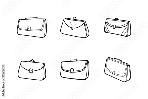 clutch sketch line art vector illustration