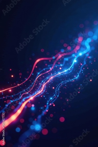Wallpaper Mural Abstract blue tech communication, glowing lines & shapes, vector, technology, grid Torontodigital.ca