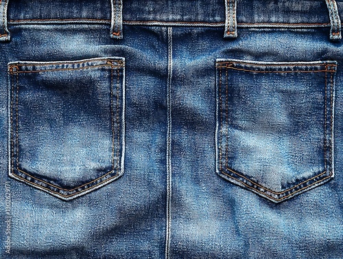 Denim jeans back pockets