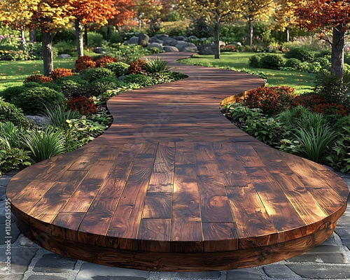 Autumn Wooden Pathway Stage