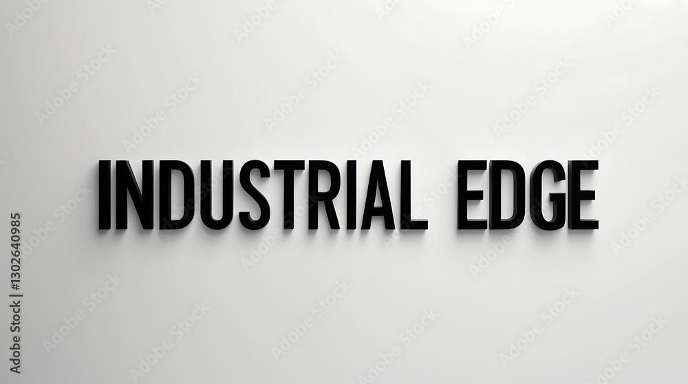 Modern typography showcasing industrial edge on a plain wall backdrop Modern typography showcasing industrial edge on a plain wall backdrop