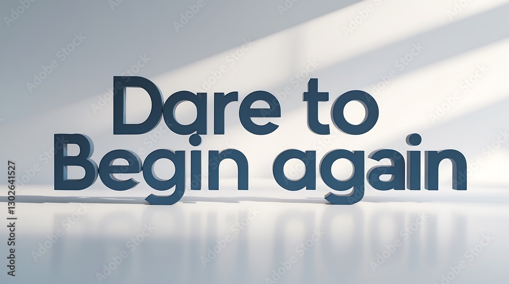 Typography art featuring Dare to Begin Again in a modern font style Typography art featuring Dare to Begin Again in a modern font style