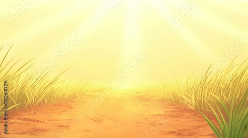 Golden Desert Path at Sunrise